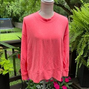 Aerie  bright Pink cropped Long Sleeve Sweatshirt
